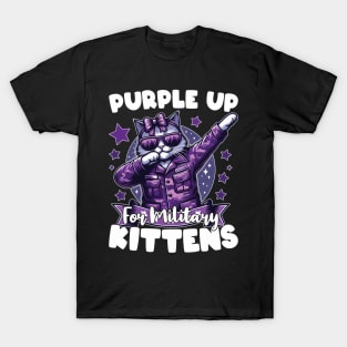 Month Of The Military Children Purple Up For Military Kitten T-Shirt